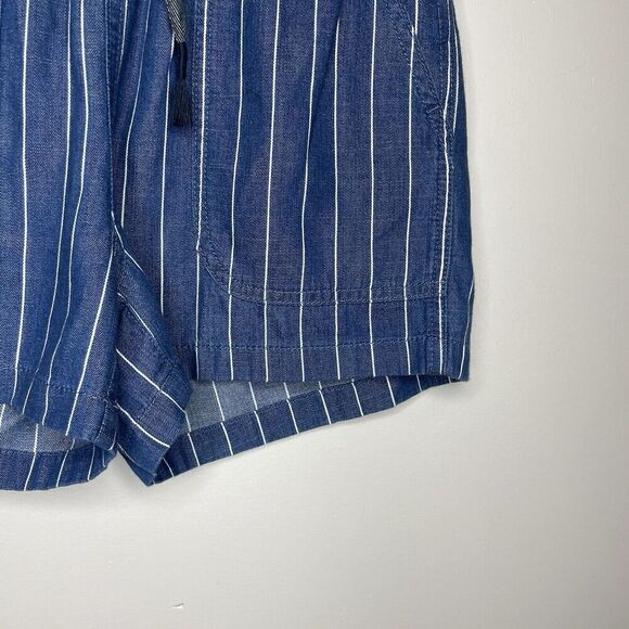 J.CREW Seaside Shorts Women XXS Indigo Stripe Pull-On Cotton Blend AV825 - Picture 7 of 16